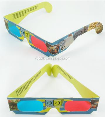 China Custom Red Cyan Cardboard 3D Watching Movies 3d Cinema Disposable Paper Glasses for sale