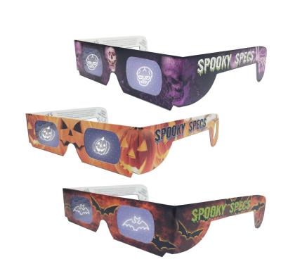 China For holographic 3d paper glass festival celebration glasses Halloween lense magic paper 3d glasses for sale