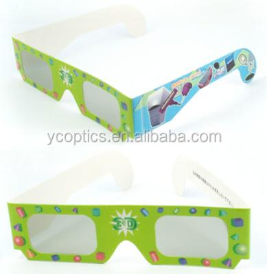 China Linear Polarized Paper Watching 3d Films Passive 3d Glasses With Custom Revealed Logo Printing for sale