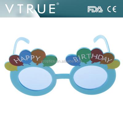 China White And Blue Happy Birthday Party Sunglasses Factory Sales Happy Birthday Glass Balloon Shape Costume Party Novelty for sale