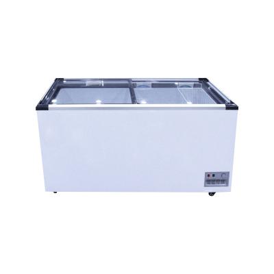 China Wholesale Color Steel Plate Factory Showcases Bottom-Freezer Flat Glass Refrigerators for sale