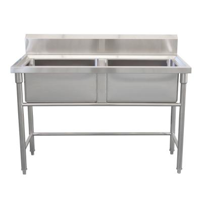 China Stainless Steel 201/304 Double Groove 304 Stainless Steel Vertical Use Hot Selling Commercial Kitchen Sink for sale