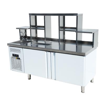 China Single-Temperature Commercial Stainless Steel Beverage Bubble Tea Hot Selling Custom Made Counter for sale