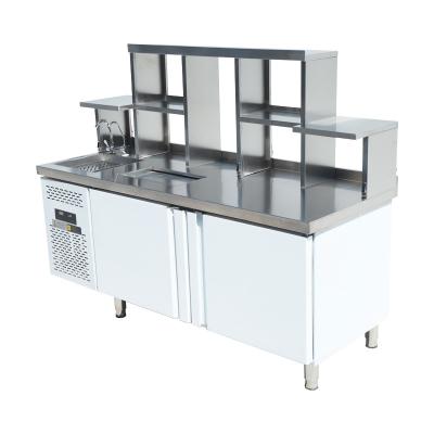 China Single-temperature Stainless Steel Commercial Beverage Bubble Tea Hot Selling Bar Counter for sale