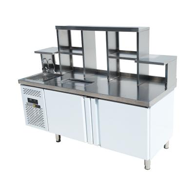 China Hot Selling Single-temperature Stainless Steel Commercial Beverage Bubble Tea Operating Counter for sale