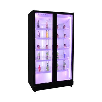 China Single-temperature Retail Displays Beverage Commercially Stainless Steel Glass Wine Fridge for sale