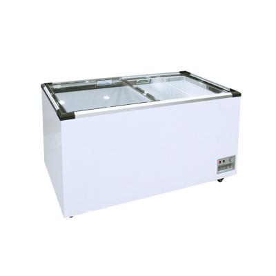 China Wholesale Color Steel Plate Top-Opening Door Ice Cream Freezer Glass Chest Freezers for sale