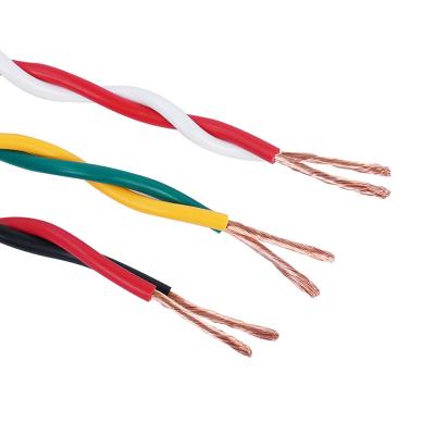 China Flame Retardant Wires Porcelain Wires Copper Conductor PVC Insulated Twisted Flexible Cable And Wire RVS 300 2 Cores 4mm Electrical Wires Cables for sale