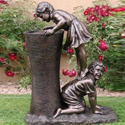 China Worldwide Customized Life Size Bronze Park Children Fountain Sculpture for sale