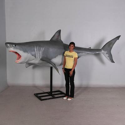 China Worldwide Customized Outdoor Decor Fiberglass Resin Life Size Life Sized Great White Shark Statue for sale