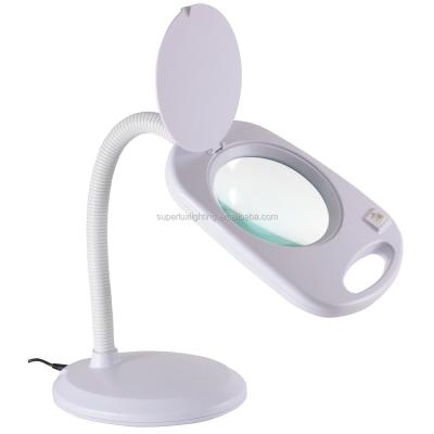 China 5X Magnifier Glass LED Daylight Magnify Table Lamp For Reading Task for sale