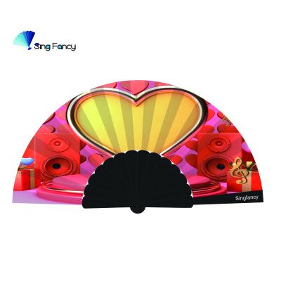 China Representation/Wedding Decoration& Gift/Keepsake/Art& Economic Collectable Custom Design Plastic Crafts Plastic Folding Hand Fan Hand Held Wedding for sale