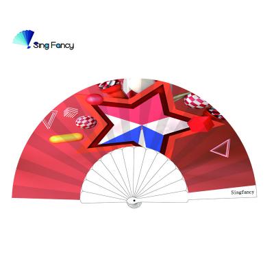 China Representation/Wedding Decoration& Gift/Keepsake/Art& Wholesale High Quality Hand Collectable Plastic Cloth Fan Folding Fans For Promotion Gifts for sale