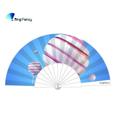 China Representation/Wedding Decoration& Gift/Keepsake/Art& Collectable Promotional Plastic Crank Fan Custom Printed Folding Fan for sale