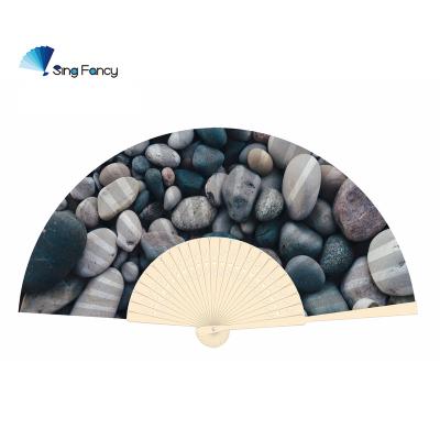 China China Natural Eco - Friendly Chinese Bamboo Hand Paper Fans For Events for sale