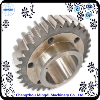 China Fixed 1 - 22M Steel  Spur Gear Transmission Gear Parts With Spline Shaft for sale