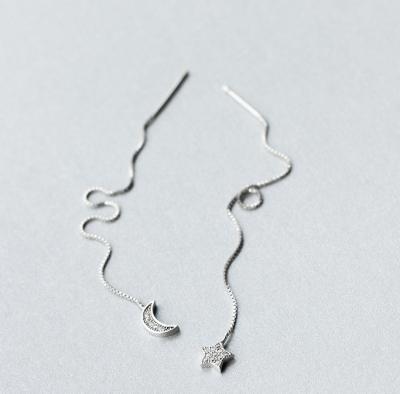 China Office/Career Jewelry 925 Sterling Silver Star and Moon Earring for Girls for sale