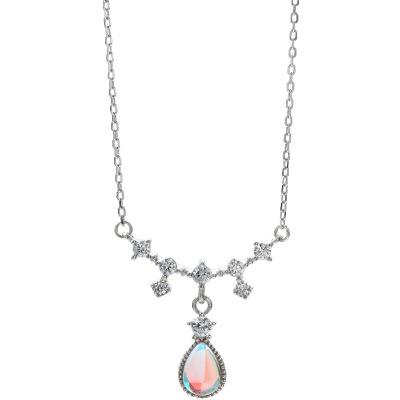 China Trendy Elfs Tear Moonstone Pendant Necklace 925 Sterling Silver Necklace for sale