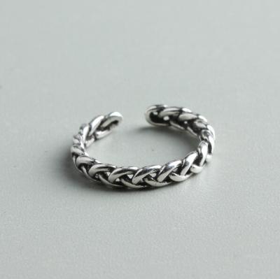 China 925 Sterling Silver Rings Silver Open Leg 925 Light Weight Black Plated Thai Silver Rings for sale