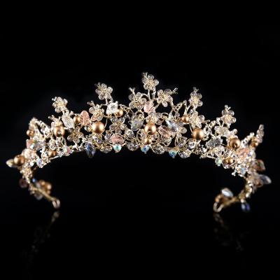 China Fashion Baroque Crystal Headbands Tiara Bridal Hair Accessories Bride Tiara Women Pendant Headbands Crown For Wedding Party Jewelry for sale