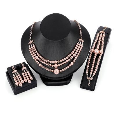 China Vintage 24k Gold Plated Wholesale Jewelry Sets Womens Jewelery Set Jewelry for sale