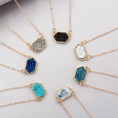 China Trendy Hot Selling Multi Colors Jewelry Natural Stone Jewelry Pendant Necklace for sale