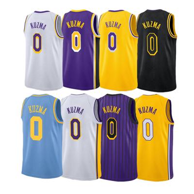 China Shirts & Tops Mens Kyle-Kuzma Jersey Embroidery Basketball Uniforms #0 Kyle-Kuzma High Quality Basketball Tank Top for sale