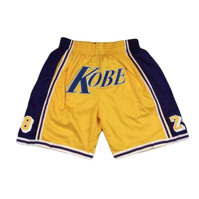 China 2021 New Arrival Yellow Men's Basketball Pants Antibacterial Wholesale Kobe Pants for sale