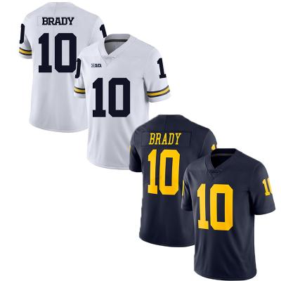 China Shirts & Main 2021 new brady NCAA embroidery logos # 12 Wolverines custom american football tank top for sale