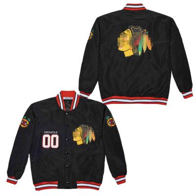 China 2021 New Mens Black Jacket Hockey Antibacterial Customize Any Name And Number for sale