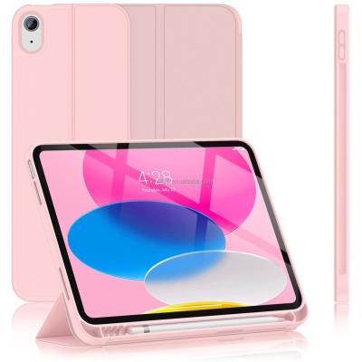 China For ipad 2022 Case for 2022 iPad 10th Generation Shockproof Magic Pencil Holder PU Leather Tablet Cover-Magnetic wake-up-pen slot design for sale