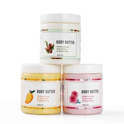 China Wholesale Pure Natural Moisturizer Moisturizing Organic Lighting Rose Shea Mango Whipped Natural Organic Body Butter for sale