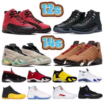 China Rubber high quality basketball shoes retro royalty aj12 flu game college gold men women sneakers for sale