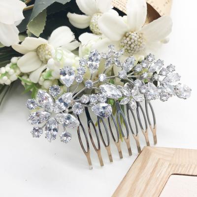 China Popular Beautiful Flower Ribbon Design Side Headpiece Women Bridal Hair Comb Hair Accessories for sale