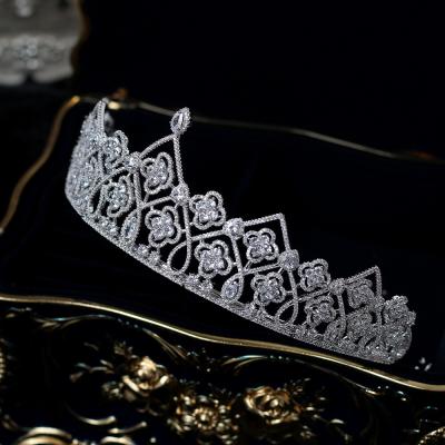 China Fashionable Elegant High Quality Noble Zircon Bridal Crown, Luxury Shinning Pageant Crowns for sale