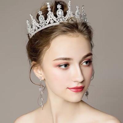 China High Quality Hot Sale Colorful Baroque Crystal Wedding Prom Women Rhinestone Zircon GS1602 Bridal Tiara Crown for sale