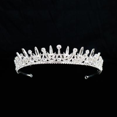 China Luxury Elegant Fashionable Charming Luxury Bridal Rhinestone Crown Tiara Girls Wedding Pageant Crystal Crowns and Tiaras for sale