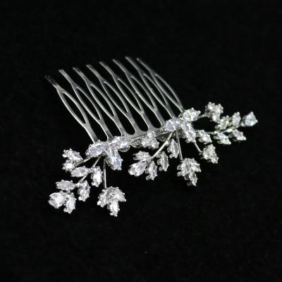 China GS0147 Popular Popular CZ Zircon Leaf Wedding Bridal Hair Accessories Women Hair Combs for sale