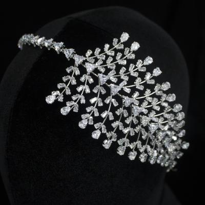 China Full Zircon Fashionable Popular Luxury Pageant Wedding Bridal Hair Vine Hair Accessories Headpiece for sale