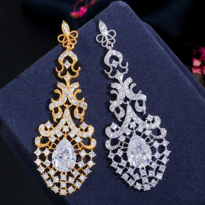 China Vintage New Design Elegant Plated Earrings Women Shinning Korean Earrings Jewelry for sale