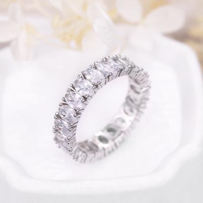 China FASHIONABLE Engagement 925 Silver Zircon Diamond Wedding Rings Fashion Eternity Zircon Jewelry Rings For Woman for sale