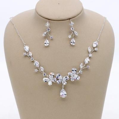 China China colorful fashion graceful crystal zircon diamond earing jewelry two piece set for sale