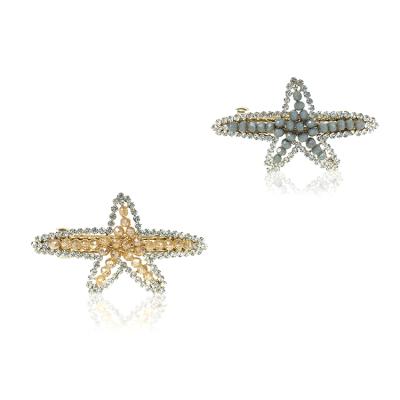 China Hot Selling Elegant Trendy Fashion Style Rhinestone Starfish Hair Clip To Party/Gift Wedding Her for sale