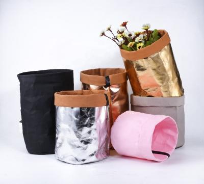 China Planting Seedling Garden Household Custom Eco - Friendly Kraft Paper Flower Plant Washable Bag for sale