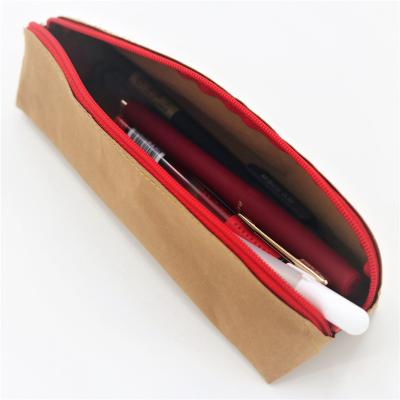 China Eco-friendly Portable Pen Bag Special Pen Box Simple Washable Kraft Paper Storage Bag for sale