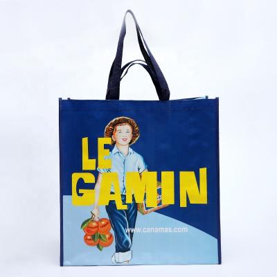 China Wholesale Eco Laminated Bag PP Non Woven Handled Packaging Promotion Custom Laminated Nonwoven Bags With Logo for sale