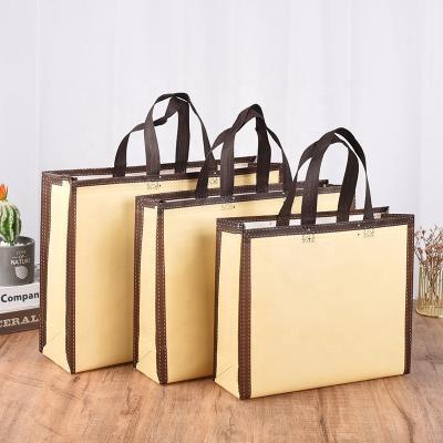 China Wholesale promotional reusable recycled nonwoven woven fabric handled ecobag square unlaminated carry shopping bag for sale