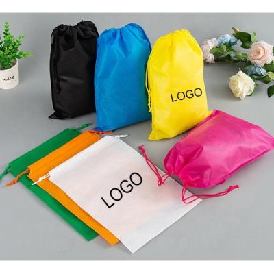 China Recyclable wholesale custom non woven drawstring bag printing logo print on woven drawstring bag for gifts packing for sale