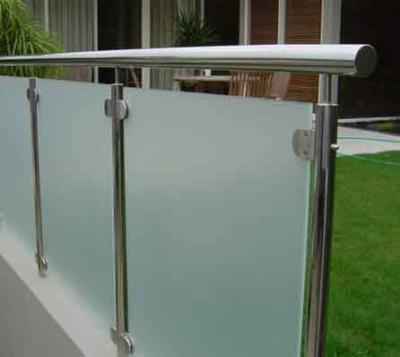 China Frosted Deck Railing Glass Panels , Glass Railings Outdoor Safety for sale