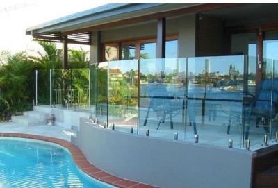 China Frameless No Holes Pool Fencing Glass Panel Heat Soaked Toughened for sale